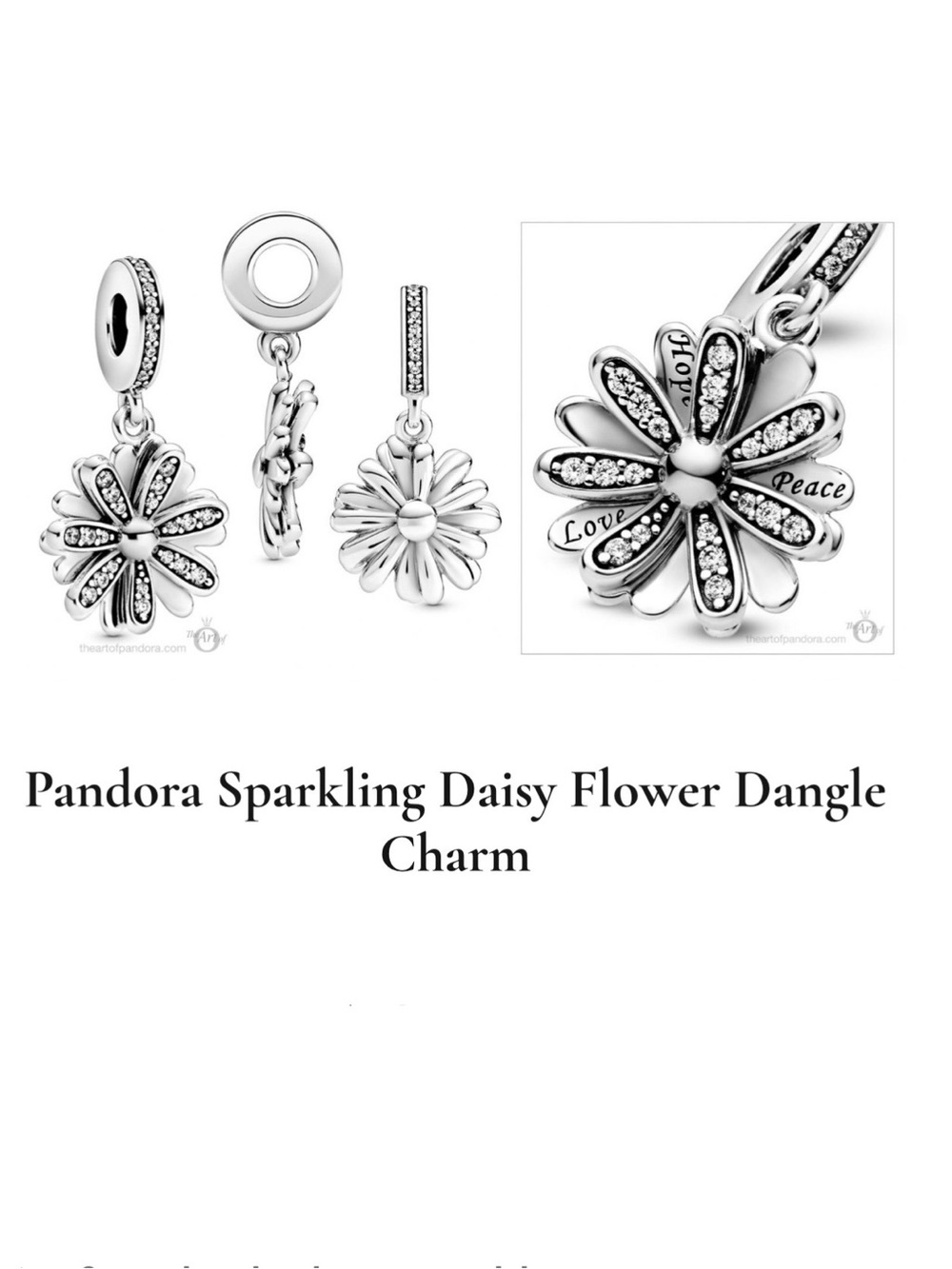 Authentic Pandora Sparkling Daisy Flower Dangle Charm